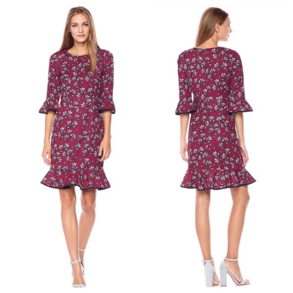 Nanette Lepore Floral Bell Sleeve Dress - Picture 1 of 11